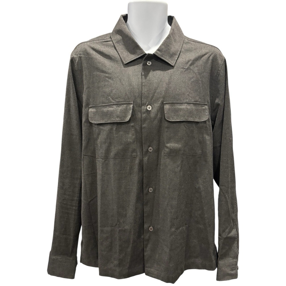 MNG‎ by Mango Essentials Gray Shirt Jacket Men's L Slim Fit Long Sleeve